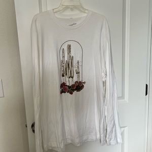 NWOT Serengetee White Cactus-print Long-Sleeved Shirt - size 2XL